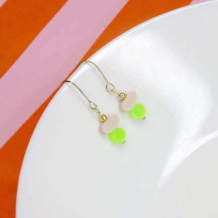 Color Treats Ohrringe Lime mit gold filled Elementen