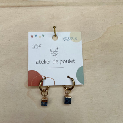 SEO. Ohrringe 29€ Atelier de Poulet - Blau - Gold Linkreich