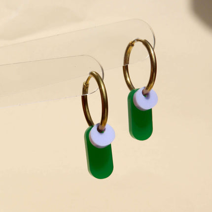 Dopamine Colors Creolen in grün/lila