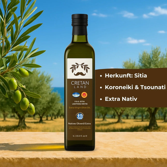 Olivenöl extra nativ aus Kreta 1L – Cretan Land P.D.O. Sitia Lasithiou Kritis (Olivenöl) kaufen bei Linkreich – Jetzt entdecken!