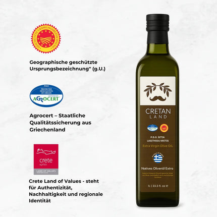 Olivenöl extra nativ aus Kreta 1L – Cretan Land P.D.O. Sitia Lasithiou Kritis (Olivenöl) kaufen bei Linkreich – Jetzt entdecken!