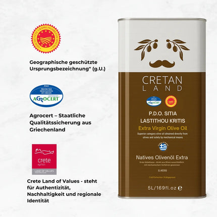 Olivenöl extra nativ aus Kreta P.D.O. Sitia 5L – Cretan Land (Olivenöl) kaufen bei Linkreich – Jetzt entdecken!