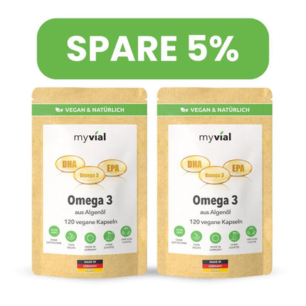 SEO. Omega 3 Kapseln aus Algenöl - Vegan - 2er Pack - 5% Rabatt Linkreich