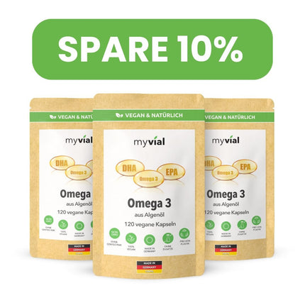SEO. Omega 3 Kapseln aus Algenöl - Vegan - 3er Pack - 10% Rabatt Linkreich