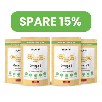 SEO. Omega 3 Kapseln aus Algenöl - Vegan - 4er Pack - 15% Rabatt Linkreich