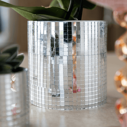 Blumentopf Disco – Ø9cm – Moderner Keramik Ziertopf mit glänzender Struktur – Stilvoller Übertopf für kleine Zimmerpflanzen, Sukkulenten & Kakteen