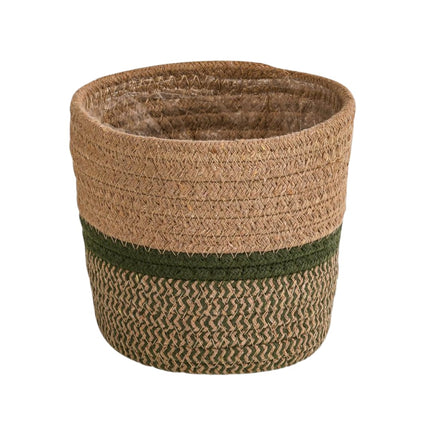 Korb Seagrass – Größe Ø21-24cm – Geflochtener Seegras – Übertopf – Natur Deko Korb für Zimmerpflanzen – Boho Stil