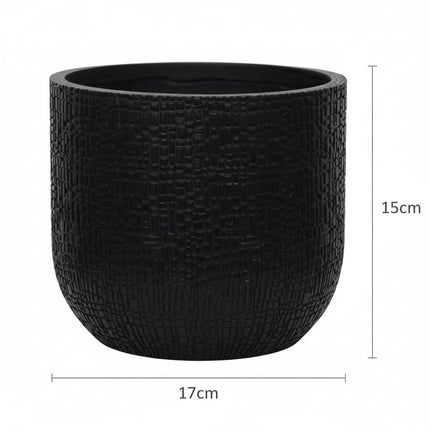 Topf Capi Bol Skin – Anthrazit – D17cm – Moderner, leichter Pflanztopf mit einzigartiger Hautstruktur – Für Innen & Außen – Robust & stilvoll