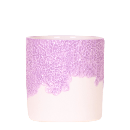Ziertopf Bloom Lila – Blumentopf Ø9cm – Violetter Übertopf mit Blütenstruktur – Moderner Pflanztopf für Zimmerpflanzen Sukkulenten Kräuter & Deko