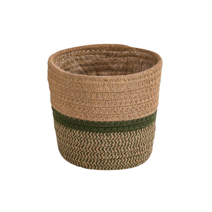 Pflanzenkorb Seegras Ø24cm – Natürlicher Übertopf aus geflochtenem Seagrass – Dekorativer Korb für Zimmerpflanzen – Für Wohnraum Büro & Schlafzimmer