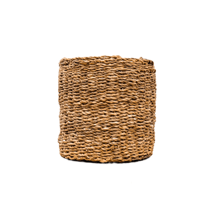 Dekokorb Ido – Ø42cm x H36cm – Großer Seegraskorb – Natur – Aufbewahrungskorb für Pflanzen, Wäsche & Deko – Boho – Stil – Handgeflochten