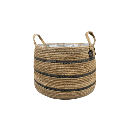 Korb Isla Black – D43cm x H30cm – Schwarzer Deko – & Aufbewahrungskorb – Ideal für Pflanzen, Decken & Kissen – Stabil & pflegeleicht – Modernes Design