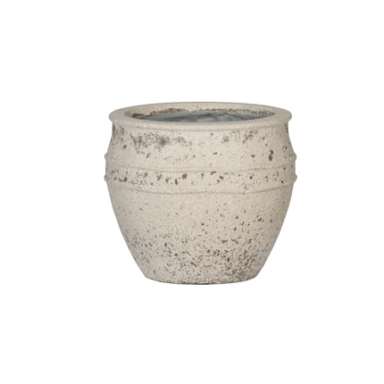 Pflanztopf Athena M Chalk White – D41xH33cm – Blumentopf in eleganter Kreideoptik – , wetterfester Pflanzkübel aus robustem Kunststoff – Für Innen