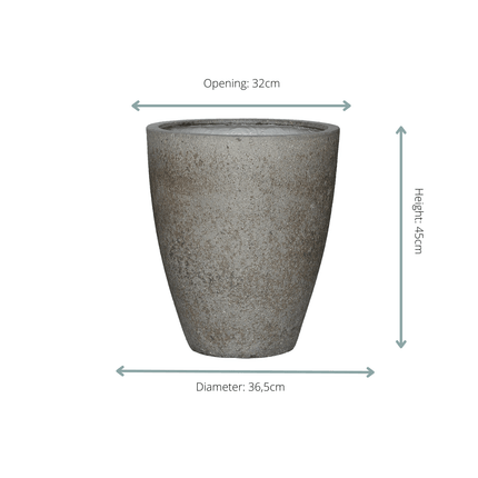 Pflanztopf Ben M Dioriet Grey – D37xH45cm – Blumentopf in eleganter Steinoptik – Hoher, wetterfester Pflanzkübel aus robustem Kunststoff – Für Innen