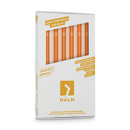 Orange Glasstrohhalme 6x 20cm Gerade - NEON (Glastrinkhalme) kaufen bei Linkreich – Jetzt entdecken!