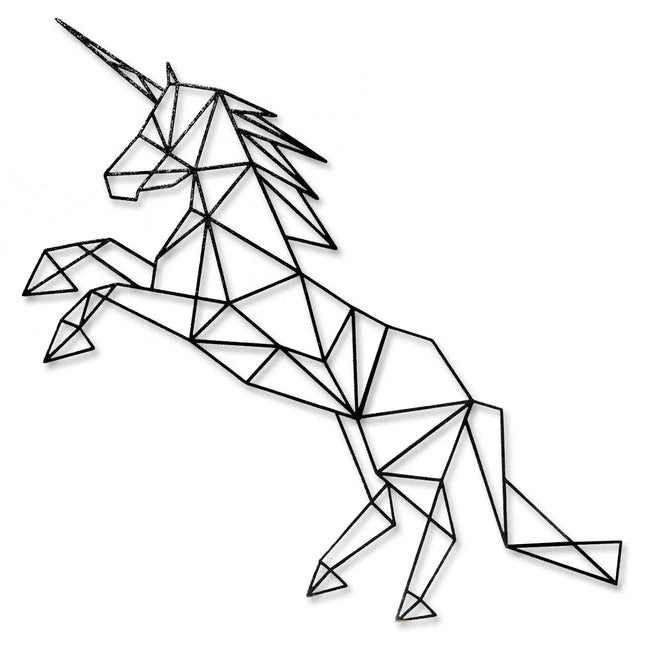 SEO. Origami Einhorn V2 aus Holz - Schwarz Linkreich