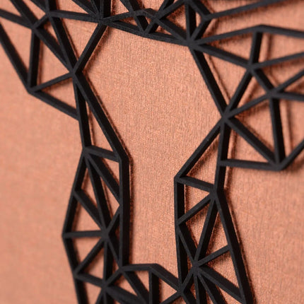SEO. Origami Hirschkopf aus Holz - Schwarz Linkreich