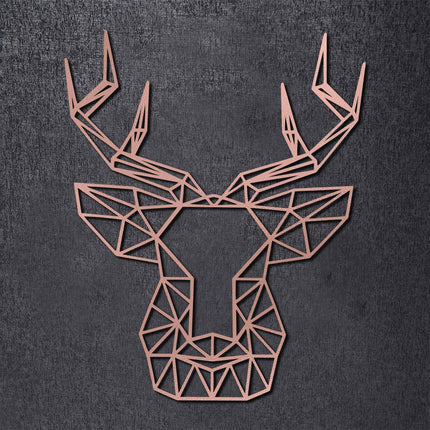 SEO. Origami Hirschkopf aus Holz - Schwarz Linkreich