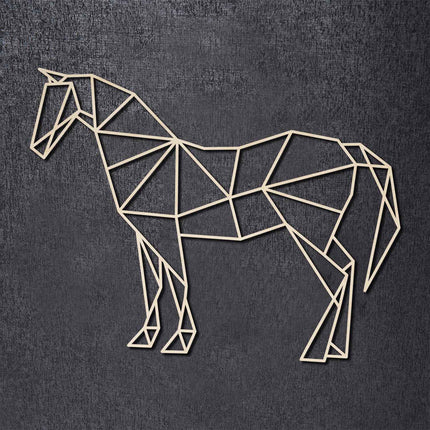 SEO. Origami Pferd aus Holz - Grau Linkreich