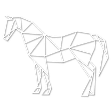 SEO. Origami Pferd aus Holz - Weiß Linkreich
