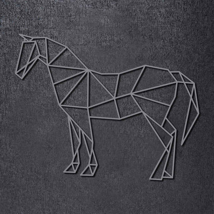 SEO. Origami Pferd aus Holz - Grau Linkreich