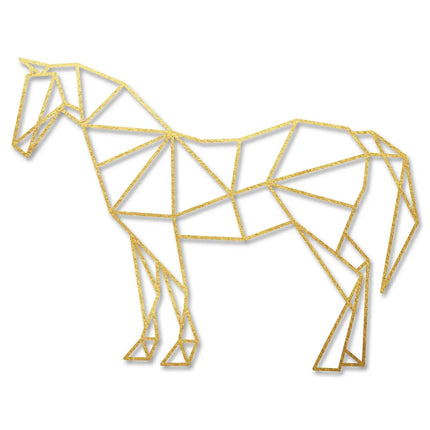 SEO. Origami Pferd aus Holz - Gold Linkreich