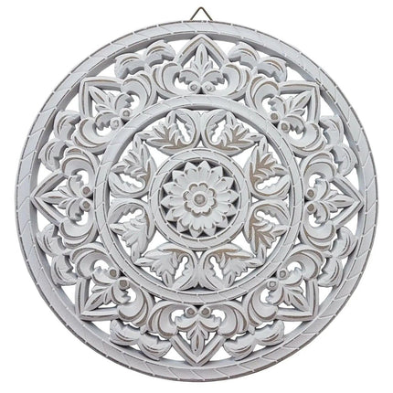 Ornament Holzbild Wandornament Holz shabby weiß Landhaus Dekoration Mandala Deko (Wandornament) kaufen bei Linkreich – Jetzt entdecken!