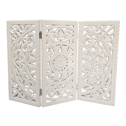 Ornament Holzbild Wandornament Holz shabby weiß Landhaus Dekoration Mandala Deko (Wandornament) kaufen bei Linkreich – Jetzt entdecken!