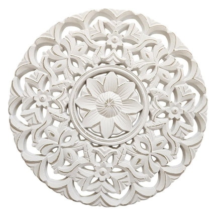 Ornament Holzbild Wandornament Holz shabby weiß Landhaus Dekoration Mandala Deko (Wandornament) kaufen bei Linkreich – Jetzt entdecken!