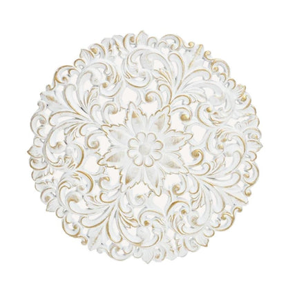 Ornament Holzbild Wandornament Holz shabby weiß Landhaus Dekoration Mandala Deko (Wandornament) kaufen bei Linkreich – Jetzt entdecken!