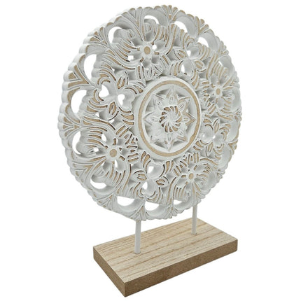 Ornament mit Sockel Aufsteller Holzbild Schabby Vintage Blumenmuster Rund Ø 23cm (Holz Ornament) kaufen bei Linkreich – Jetzt entdecken!