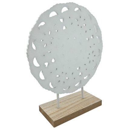 Ornament mit Sockel Aufsteller Holzbild Schabby Vintage Blumenmuster Rund Ø 23cm (Holz Ornament) kaufen bei Linkreich – Jetzt entdecken!