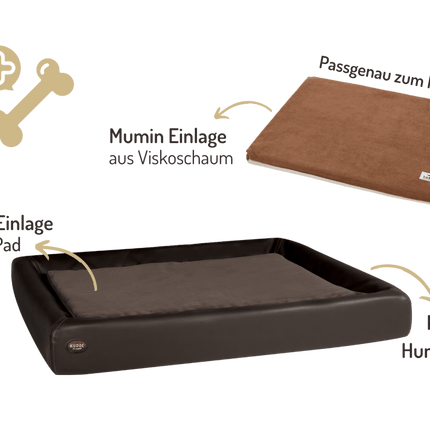 SEO. Orthopädisch-Plus Bundle | KUDDE Hundebett + Mumin Einlage Alltid - zartbitter Linkreich