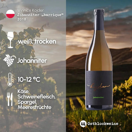 Johanniter "barrique" 2018 - Weißwein trocken aus Polen - Winnice Kojder