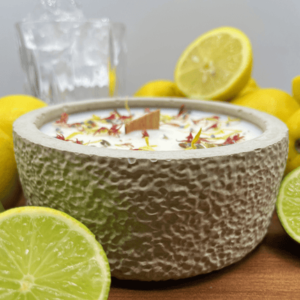 Outdoor Citronella - Betonkerze „Mugge Schreck“ – Handgemachter Insektenschutz aus dem Südschwarzwald mit Blütenverzierung (Duftkerze) kaufen bei Linkreich – Jetzt entdecken!