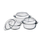 Pasabahce 159005 Glas Auflaufform 3er Set Rund mit Deckel