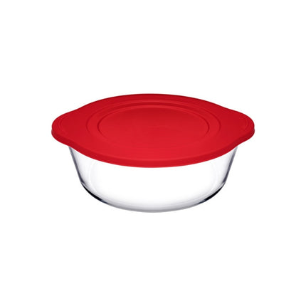 Pasabahce 59001 Auflaufform Rund mit Silikon Deckel 2100 ml