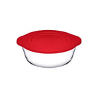 Pasabahce 59001 Auflaufform Rund mit Silikon Deckel 2100 ml
