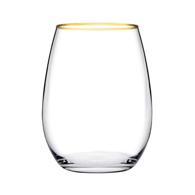 Pasabahce Amber Golden Touch Wassergläser 6er Set 570 ml mit Goldrand - Standard Linkreich
