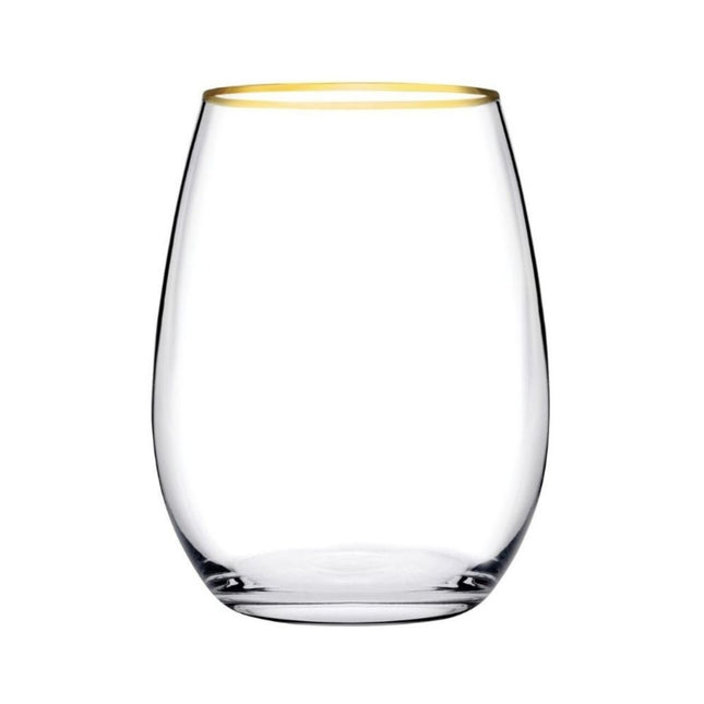 Pasabahce Amber Golden Touch Wassergläser 6er Set 570 ml mit Goldrand