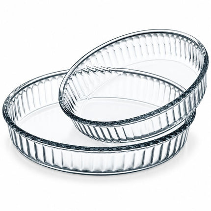 Pasabahce Borcam Auflaufform Set 2-teilig rund, 1,7 + 3,0 L, Glas, ofen- und mikrowellenfest - Standard Linkreich