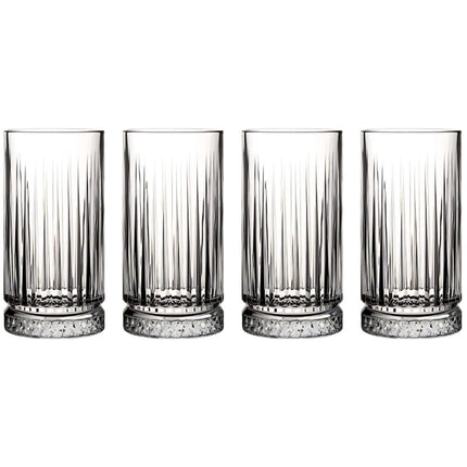 Pasabahce Elysia Wassergläser Longdrinkgläser 4er Set Lang 445ml 520015