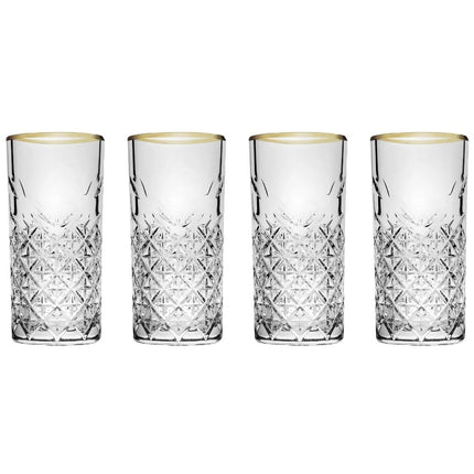 Pasabahce Golden Timeless Longdrinkgläser 4er Set Lang 450 ml 1109141
