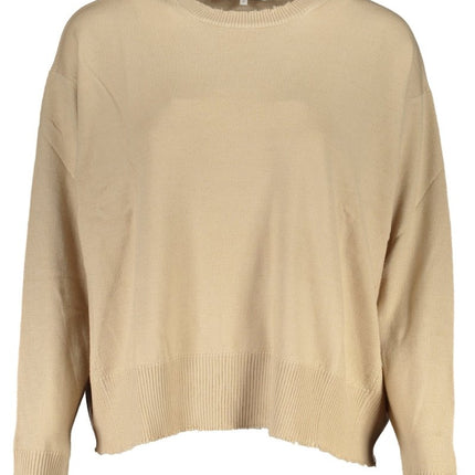 SEO. PATRIZIA PEPE Beiger Damenpullover – Langärmelig mit Kontrastdetails für Herbst/Winter - Beige Linkreich