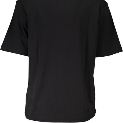 SEO. PATRIZIA PEPE Damen T-Shirt Schwarz – Kurzarm mit Strass - Applikation | Bio - Baumwolle - Weiß Linkreich