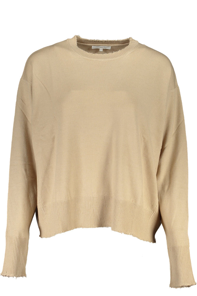 PATRIZIA PEPE Beiger Damenpullover – Langärmelig mit Kontrastdetails für Herbst/Winter