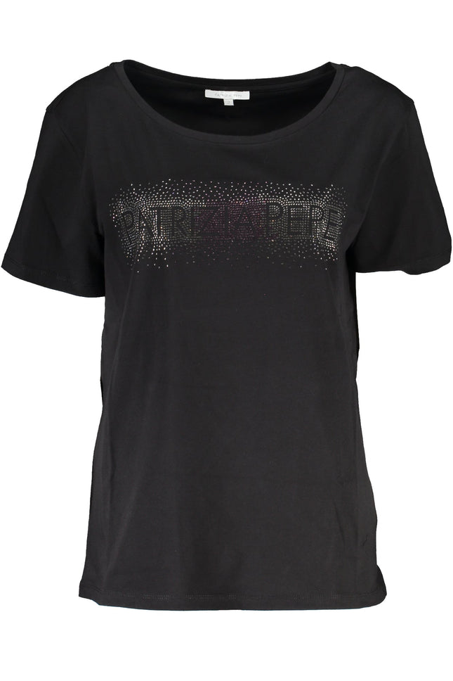 PATRIZIA PEPE Damen T-Shirt Schwarz – Kurzarm mit Weithals-Ausschnitt | soulluna.de