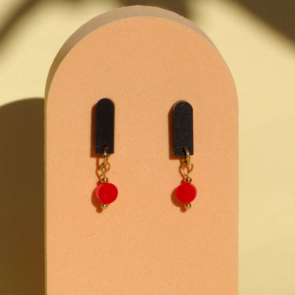 Schwarz Rot Paula Ohrringe