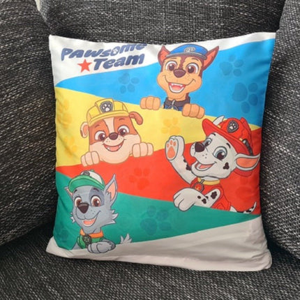 SEO. Paw Patrol Kissenbezug für Kinder - Helfer auf vier Pfoten / 40cm x 40cm - Linkreich