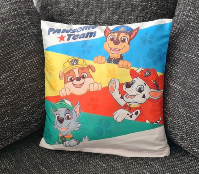 SEO. Paw Patrol Kissenbezug für Kinder - Helfer auf vier Pfoten / 40cm x 40cm - Linkreich